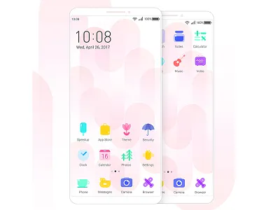 Foldover theme4 icon pink wallpaper
