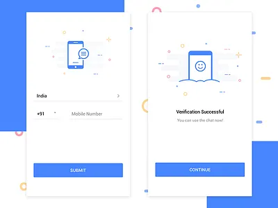 Chat Register & Verification app chat clean register ui ux verification white