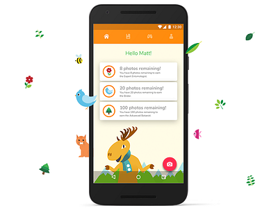 UW - Nature Collection App Design android app icon kids material design mobile app uiux