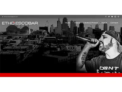 Etho Escobar Website artist band music parallax web design web development website wordpress