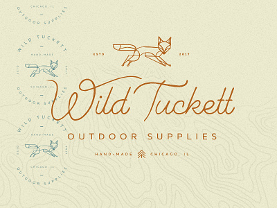 Wild Tuckett animal branding fox handdrawn logo map mark nature outdoor tree vector wild