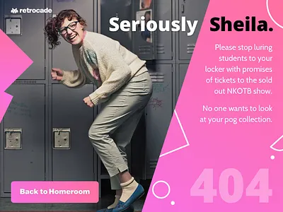 Daily Ui Challenge 008 - 404 Page 80s gradient retro