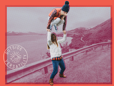 Burton Outside Versatility (Fall) badge halftone lockup overprint photography stroke type