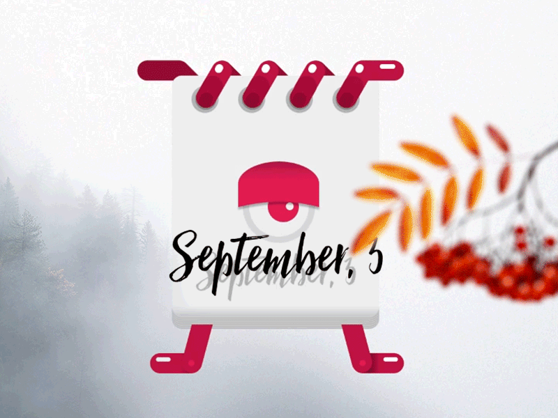 A tribute to famous Russian song September, 3 animation calendar character eye goryat icon kostry leg mikhail shufutinsky ryabiny september 3 sharp