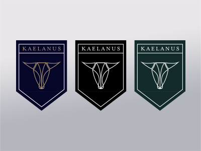 Kaelanus animal cow emblem logo minimalistic skull