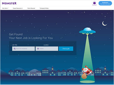 hero concept for monster.com found hero job landing search ui