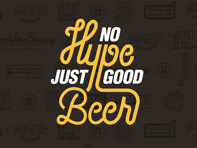 No Hype, Just Good Beer animation branding design flat icon illustration lettering logo type typography vector