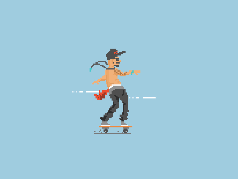 Chillin' art gif pixel skate summer