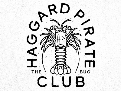 The Bug Club apparel club design fishing gritty lobster logo merch pirate seafood texture typography