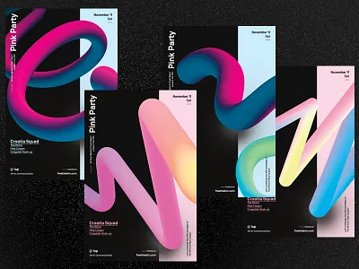 Pink Party Posters v2 graphic design poster typography