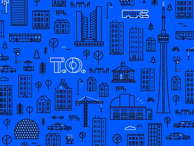 Neighbourhoods of Toronto buildings car city house icon illustration line skyscraper toronto tower