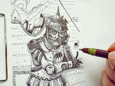 Herr Fatalist character design concept art editorial engraving etching graphic hatching illustration ink woodcut