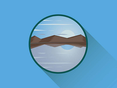 Landscape Icon design illustration illustrator lake landscape mountains nature sky sunrise sunset