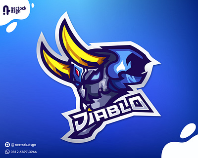 DIABLO - Skull Mascot Logo Design brand branding cartoon design esport esport logo gaming graphic graphic design illustration logo mascot ui