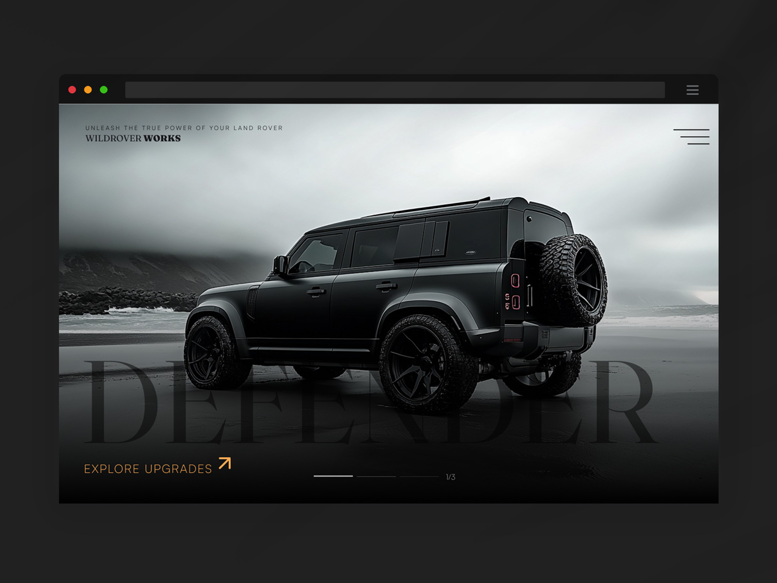 Land Rover Tuning Garage Website – Design automotivedesign figma framer landingpage minimalisti ui ux ux design web design webdesign