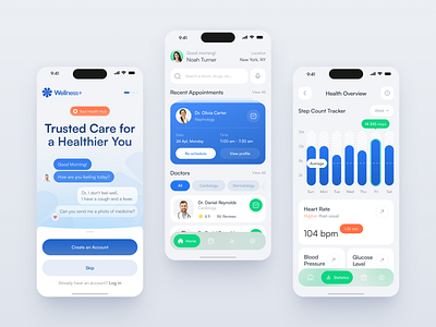 Mobile App Design - Healthcare app app design app ui design application ui design graphic design home screen app ios app iphone app mobile mobile app mobile app developer mobile design mobile ui ui uiux ux