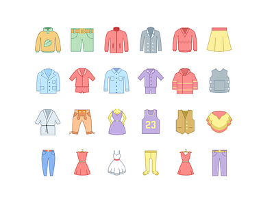 Clothes icons color icons icons8 office outline pastel