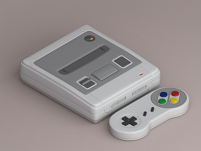 Super Nintendo Classic Mini - 3D 3d classic games isometric mini nintendo retro snes vintage vray