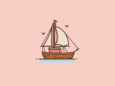 Old Ship icon illustration logo old ship sea ship