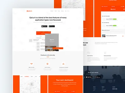 Epicuri Dinner App Web Design app booking drink food ios landing map order restaurant webdesign