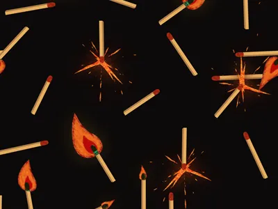 Matches Kit #2 adobe aftereffects allumettes design fire graphic illustration loop matches pattern spark