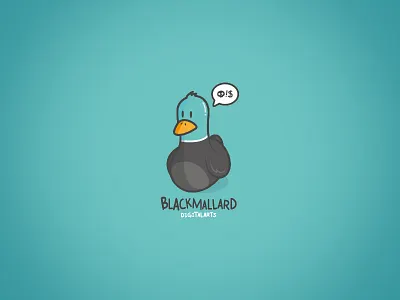 BM COMIC animal azul bird black comic duck illustration mallard puppet