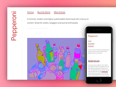 Tumblr Theme: Pepperoni blog brutalist design free minimal pepperoni responsive template theme tumblr tumblr theme web design