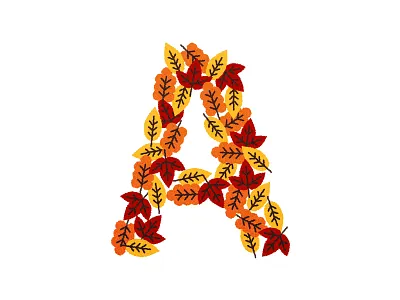 A for Autumn autumn illustration letter typography