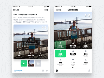 MapMyRun Story Composer custom edit fitness ios map mapmyrun mobile photo run ui under armour