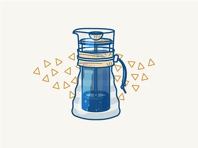 French Press brew coffee flat french french press glass hario illustration pattern press vector wood