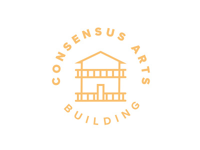 Consensus Arts Building Logo building calm flat logo