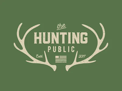 Hunting Public Option 1 antlers branding hunting lockup logo type