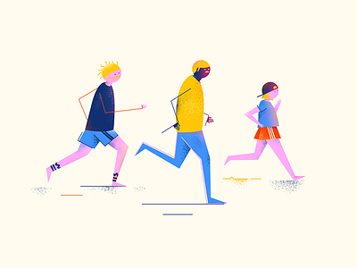Running character illustration man running style frame vector woman