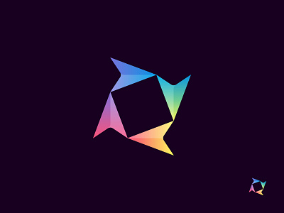 Navigate arrow color gradient logo logo design mark navigate