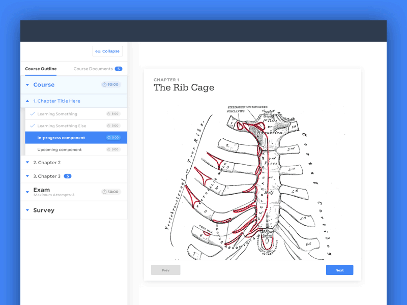 Course Manager Player animation education humanist mallory medical serifa slab serif training typography ui