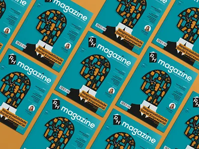 RH Magazine cover design & illustration blue business design illustration magazine orange