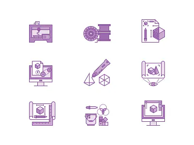 3d Printing Iconpack 3d 3d pen 3d printing colors editor object printer printing prototype reel upload visualization