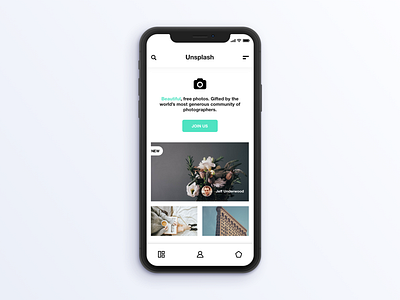 Unsplash UI Concept app apple ios layout minimal mobile redesign ui unsplash ux white