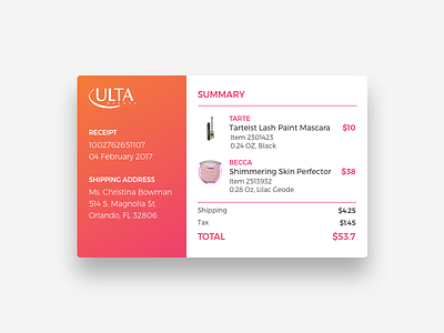 DailyUI 017 - Email Receipt dailyui dailyui 017 email receipt invoice