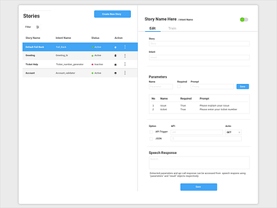 Chat Bot - Story app chat chatbot chatting dashboard prototype story ui ux wepapp