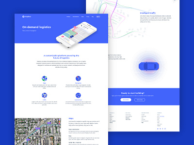 On-demand Logistics design landing page web