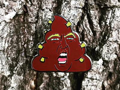 Reality Turd design enamel pin illustration pin