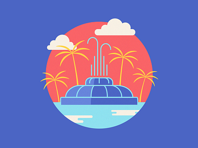 Orlando badge city illustration lake eola orlando