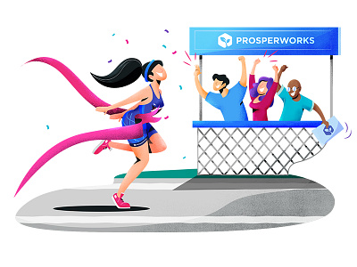 Finish Line/ Web Illustration character design illustration prosperworks vector website website illustration