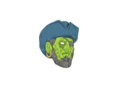 Buccaneer Pirate Grime Art buccaneer eye patch grime art hat head pirate privateer sailro tricorne hat