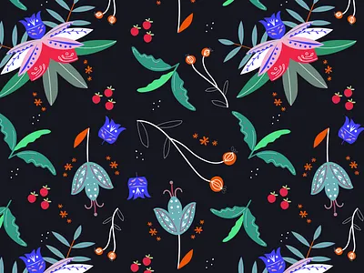 Pattern floral flowers fruit leaf pattern