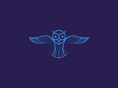 OWL animal bird blue environment figure forest geometric icon illustration logo owl