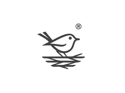 Bird Logo animal bird black logo mark minimal nest robin simple sparrow swallow white