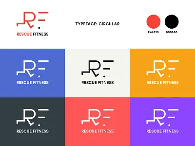 Rescue Fitness Logo clean color creative design fitness graphics illustrator logo logo design logos presentation typeface