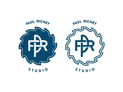 Paul Richey Logo blade logo paul pr richey saw sculpture studio woodworking